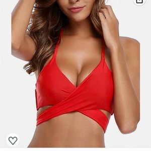 NWT Large red bikini top